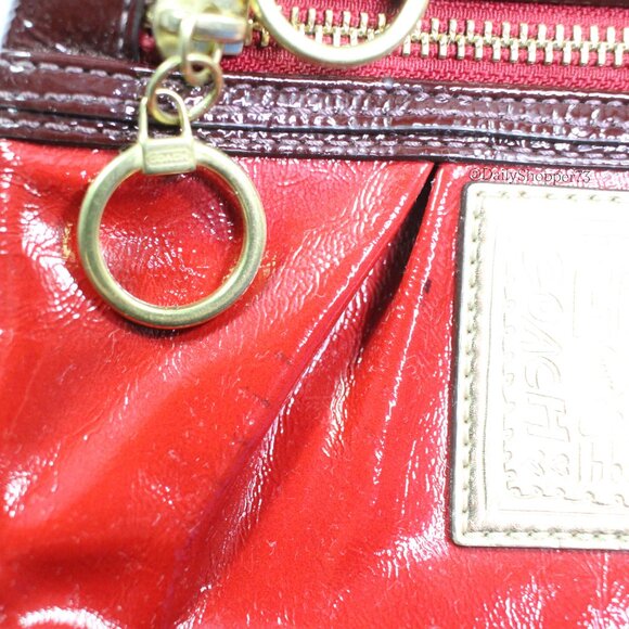 Women's Coach Poppy Red Patent Leather Mini Bag - Picture 4 of 6